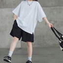 小学生 セットアップ キッズ 女の子 バックロゴ Tシャツ ショート パンツ 2点セット 夏 韓国 カジュアル ファッション 通学 可愛い コーデ 15500 3