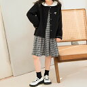 小学生 女の子 入学式 入園式 卒業式 卒園式 発表会 参観日 音楽会 結婚式 フォーマル 長袖 子ども 子供服 キッズ セットアップ チェックワンピース カー...