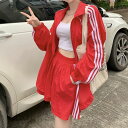 中学生 高校生 レディース ファッション 韓国 セットアップ ウインドブレーカー ハーフパンツ 2点セット サイドライン 春夏 通学 カジュアル スポーツ 10...