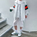 小学生 男の子 セットアップ ナイロンジャケット ハーフパンツ 2点セット 薄手 長袖 春夏 パンツスーツ 通学 スポーツ ダンス ストリート ヒップホップ 韓...