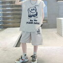 小学生 男の子 セットアップ プリント Tシャツ ハーフパンツ 2点セット 半袖 春夏 パンツスーツ 通学 スポーツ ダンス ストリート ヒップホップ 韓国 子...