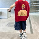 小学生 男の子 セットアップ プリントロゴ Tシャツ ハーフパンツ 2点セット 半袖 春夏 パンツスーツ 通学 スポーツ ダンス ストリート ヒップホップ 韓国...