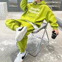 小学生 男の子 セットアップ ロゴ パーカー パンツ 2点セット フロントポケット 長袖 春秋 パンツスーツ 通学 スポーツ ダンス ストリート ヒップホップ ...