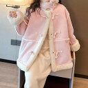 小学生 キッズ 女の子 ボア ジャケット ボアコート ダッフルコート ネックベルト 春秋冬 アウター 通学 カジュアル フォーマル ガーリー ダンス 可愛い 韓...