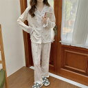 パジャマ チェリーデザインチェック ルームウェア 襟や裾のフリル 高校生 中学生 韓国 b12880