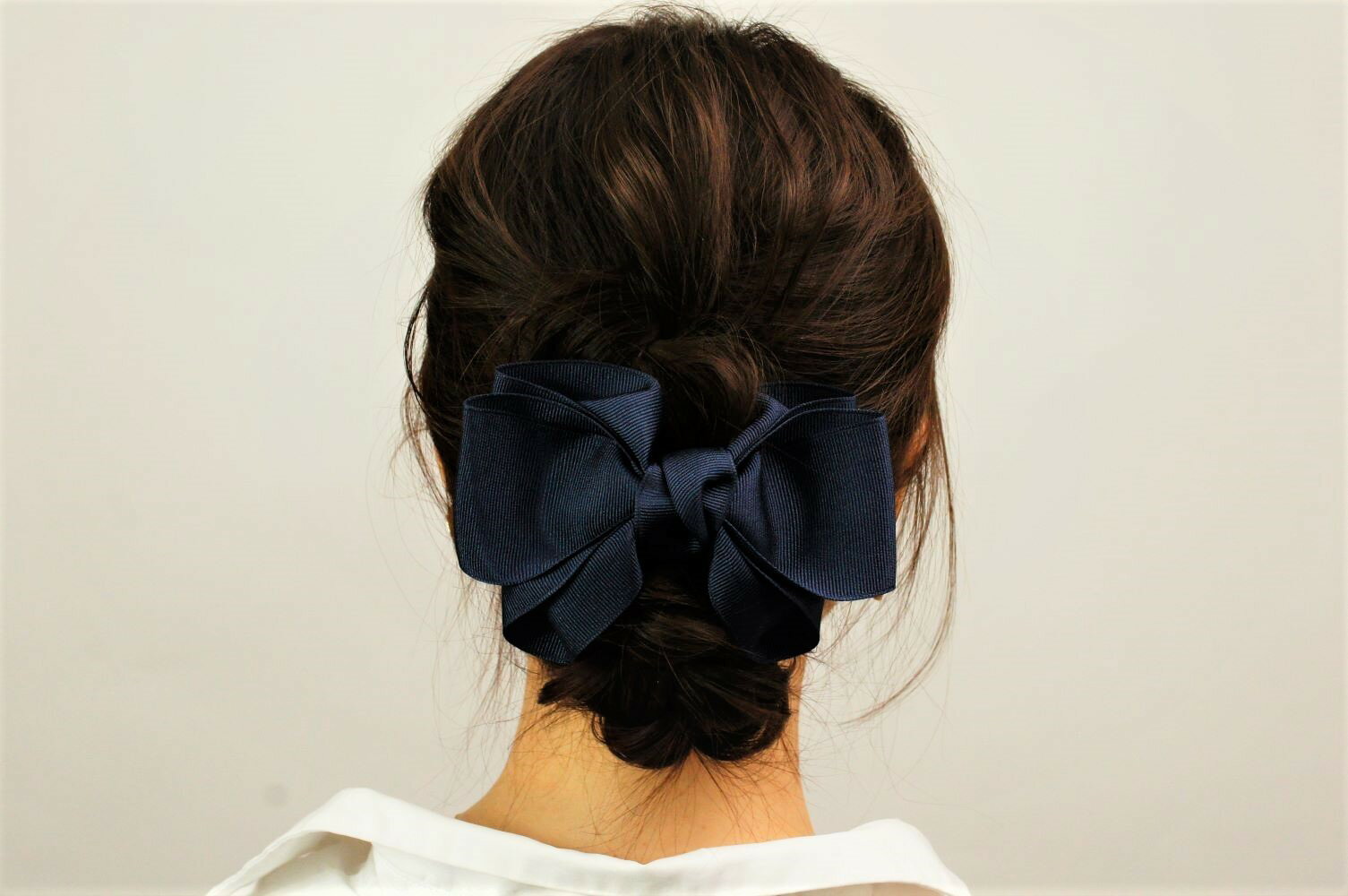 グログラン リボンバレッタシンプル ベーシック クラシックヘアアクセサリー ヘアアレンジ 大きめビッグリボン まとめ髪 大人 上品　フォーマル 入学式 入園式 卒業式 卒園式 送料無料