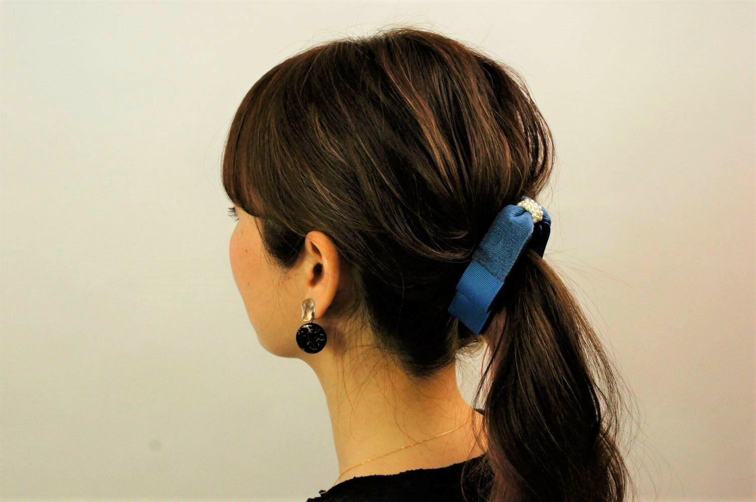 デニム風ヘアアクセサリー3点セット ヘアアクセサリー ヘアアレンジ まとめ髪カチ...