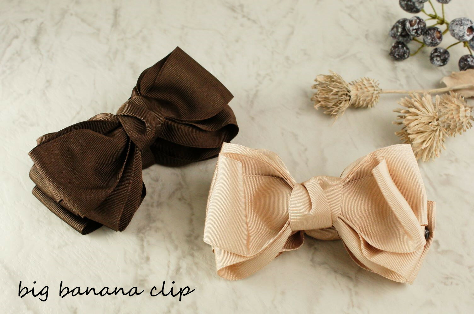 グログランリボンバナナクリップヘアアクセサリー ヘアアレンジ まとめ髪ヘアクリップ バナナクリップ リボン グログラン上品 エレガント ビッグ オフィス パーティ大きめ 大人 可愛い シンプル