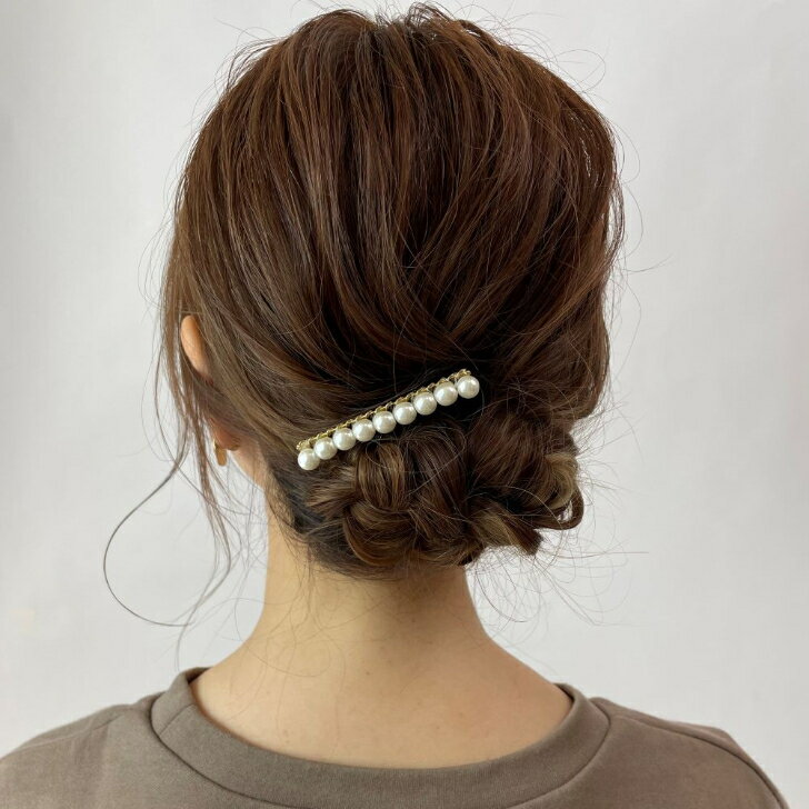 ビジューヘアコームヘアアクセサリー ヘアアクセ ヘアアレンジまとめ髪 ヘアコーム パール ラインストーンパーティ 二次会 結婚式 浴衣 大人 上品エレガント シンプル 2