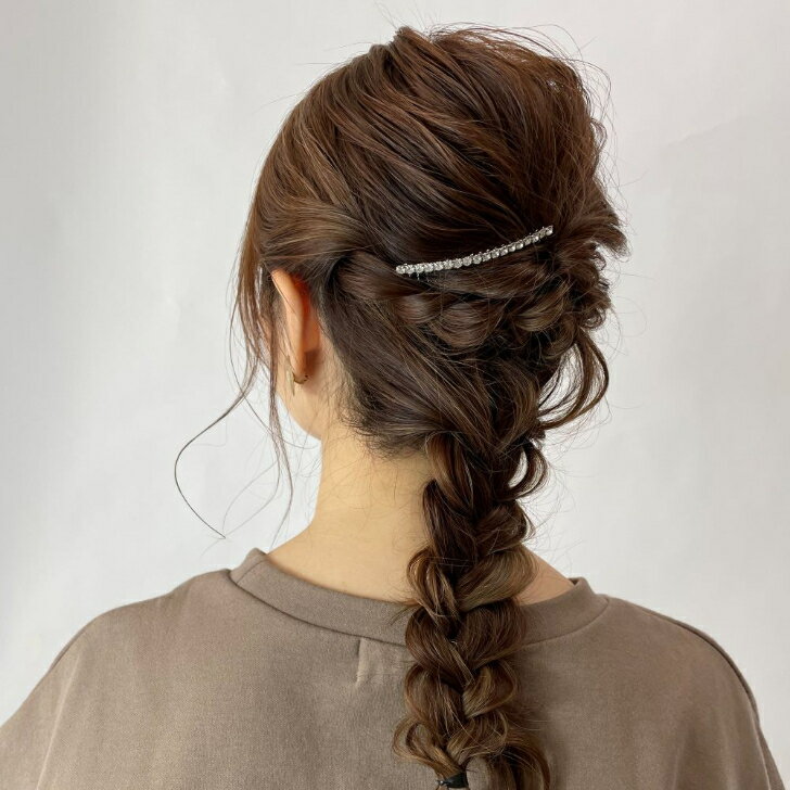 ビジューヘアコームヘアアクセサリー ヘアアクセ ヘアアレンジまとめ髪 ヘアコーム パール ラインストーンパーティ 二次会 結婚式 浴衣 大人 上品エレガント シンプル 3