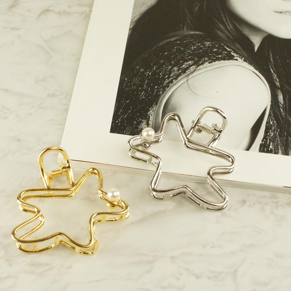 メタルフレームウェーブバンスヘアアクセサリー　ヘアアレンジ　バンスクリップまとめ髪　シニョン　ハ..