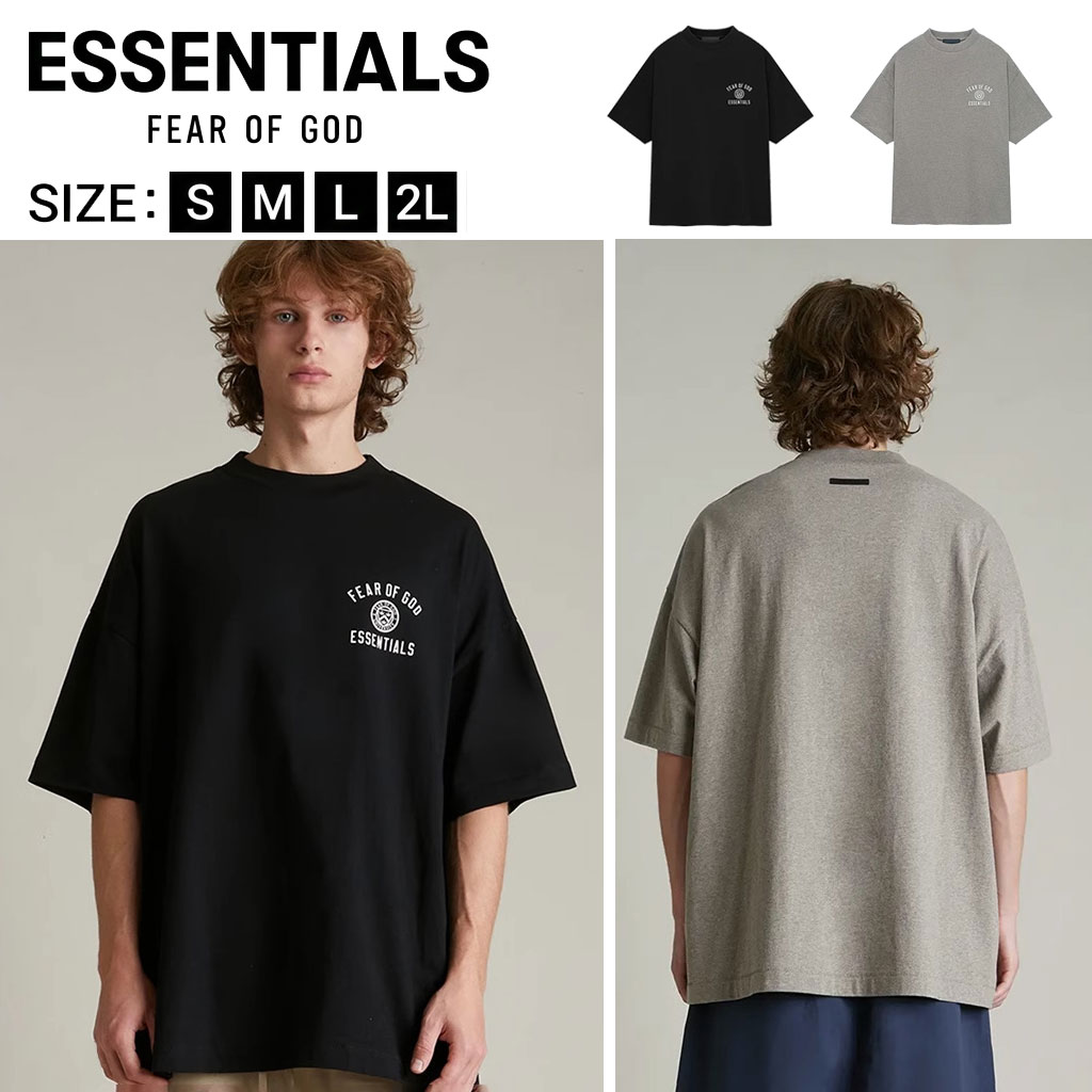 Rakuten - 【20%OFFクーポン対象 6/18 23:59まで】FEAR OF GOD ESSENTIALS コットン100% エッセンシャルズ Tシャツ 半袖 メンズ レディース T-Shirt スウエット ジャージ シンプル 男女兼用 カジュアル Tシャツ 送料無料[並行輸入品] 2色