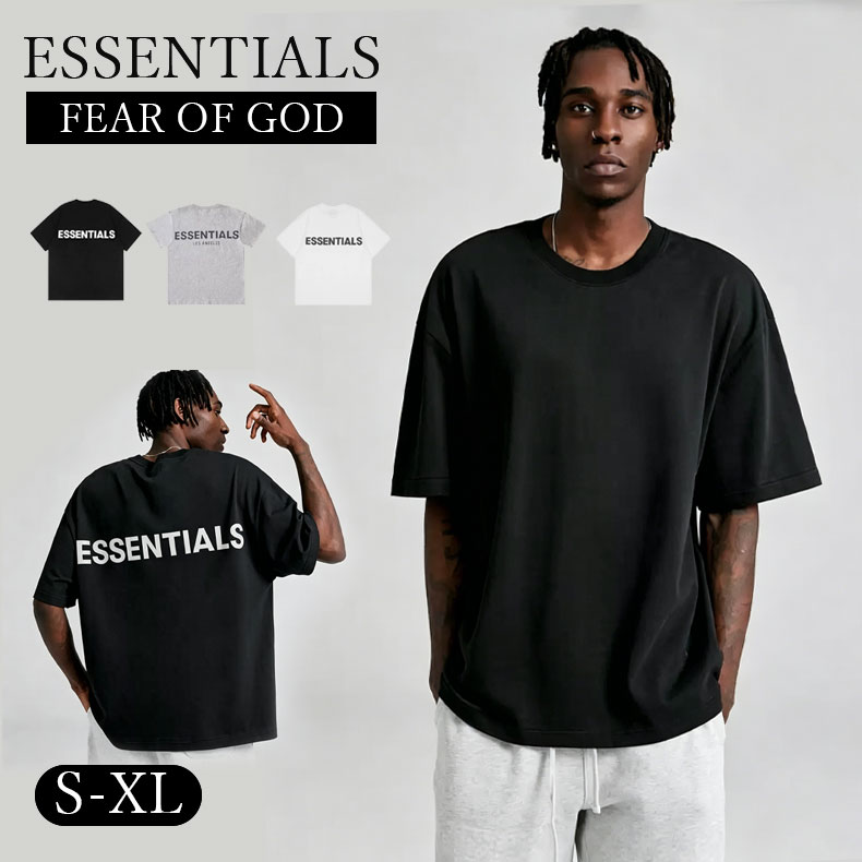 Rakuten - ESSENTIALS エッセンシャルズ Tシャツ 半袖 メンズ レディース Logo T-Shirt 反射 ロゴ Tシャツ ブラック ホワイト