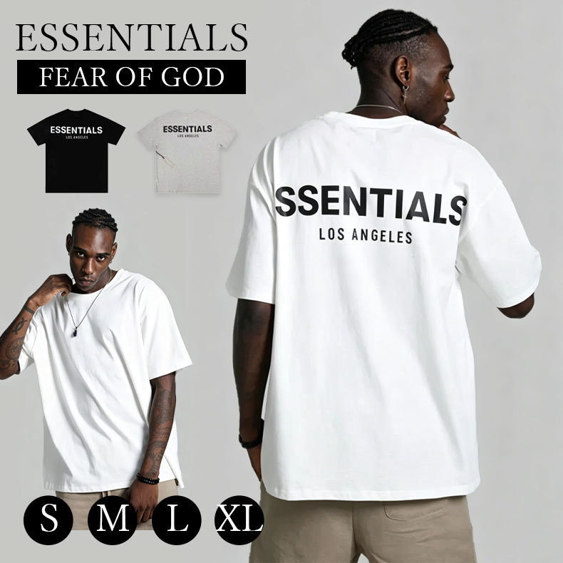 Rakuten - FOG Essentials Los Angeles 3M Boxy T-Shirt ロゴ Tシャツ 半袖シャツ エッセンシャルズ 両面ロゴ メンズ レディース オーバーサイズ オフホワイト フィアオブゴッド Fear Of God　ユニセックス 春夏 夏 半袖 男女兼用