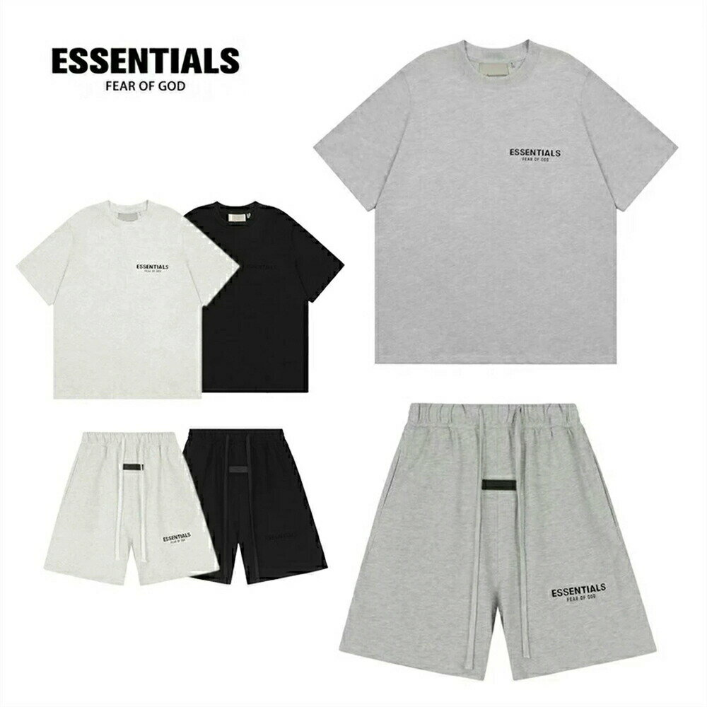 Rakuten - ESSENTIALS エッセンシャルズ 2点セットショートパンツTシャツ 柔らかい セットアップ 通気性 快適 3カラー