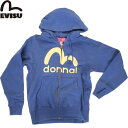 EVISU JEANS USED DONNA ジップパーカー ジップアップ フーディ レディースジップパーカー ロイヤルブルー カモメカーク【エヴィス ジーンズ デッドストック エビスジーンズ ジップアップパーカー アメカジ DEAD STOCK ジャケット】