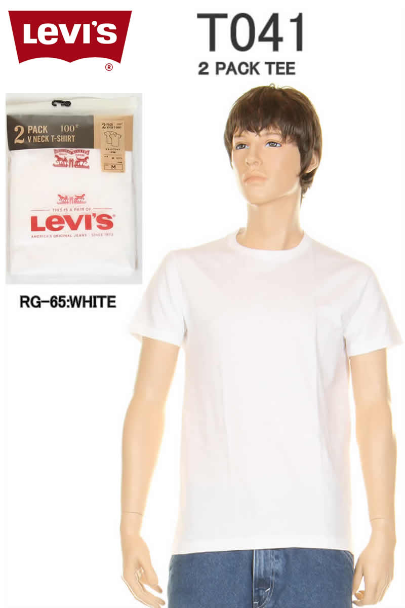 Levi's Wear 2P Tee Shirts T041 RG-65:WHITE リーバイス 2 ...