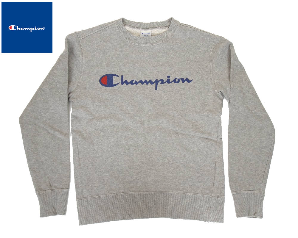 Champion Used C3-H004 TRAINER SWEAT SHIRTS チャンピオン ユーズド C3-Q002 クルーネック スウェットシャツ ベーシック トレーナー Uネック トップス ロゴ【CHAMPION グレー GRAY 灰色 ぐれー チヤンピオン スウェットトレーナー メンズトップス 長袖 無地】