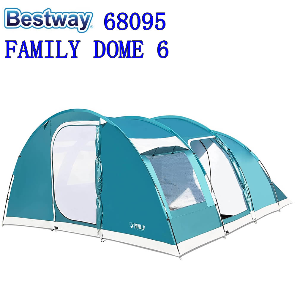Bestway 68095 PAVILLO-FAMILY DOME 6-PERSON TENT ベストウェイ アクティブ ドーム クイック テント キャンプ 屋外防水【ベストウエイ Best way Pavillo High quality pop up quick automatic opening folding beach outdoor camping tent】のサムネイル