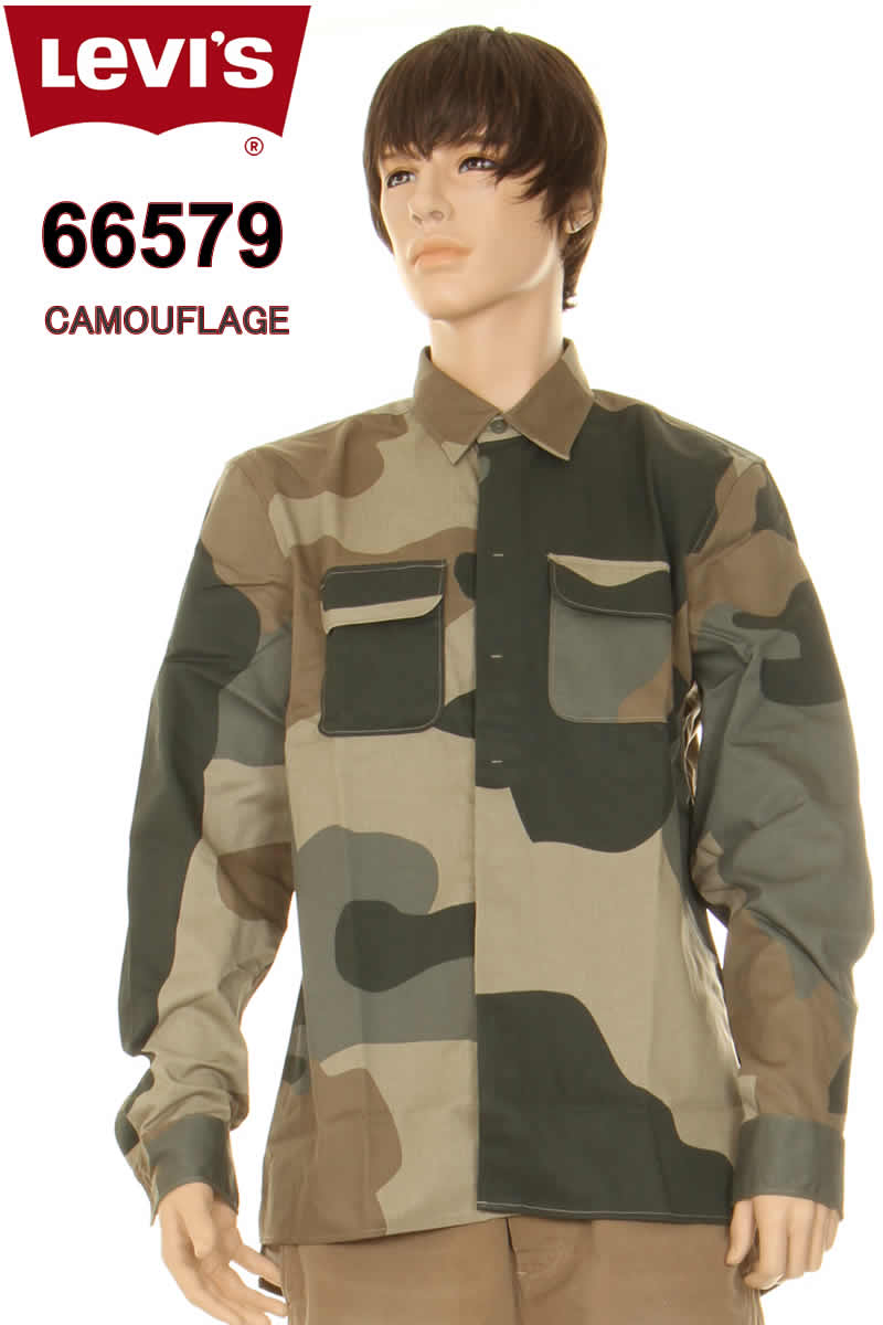 LEVI'S 66579-0004 CAMOUFLAGE STA PREST カモフラージュ BROOKLYN ニューヨーク 限定モデル NEW YORK LIMITED SHIRT リーバイス ヴィンテージクロージング オーガニック コットン ワークシャツ 【LEVISリーバイス ビンテージ 長袖シャツ新品】