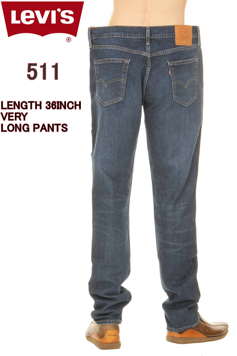 楽天スリーラブリーバイス 511 L36 ビッグE 04511-4580 BIG-E LEVI'S PREMIUM SLIM TAPER STRATCH DENIM BLUE JEANS スリム レングス36インチ ジーンズ【リーバイス 股下91cm プレミアム ストレッチ ジーンズ 04511 ダーク ブルー 青 アオ VINTARGE WASH】