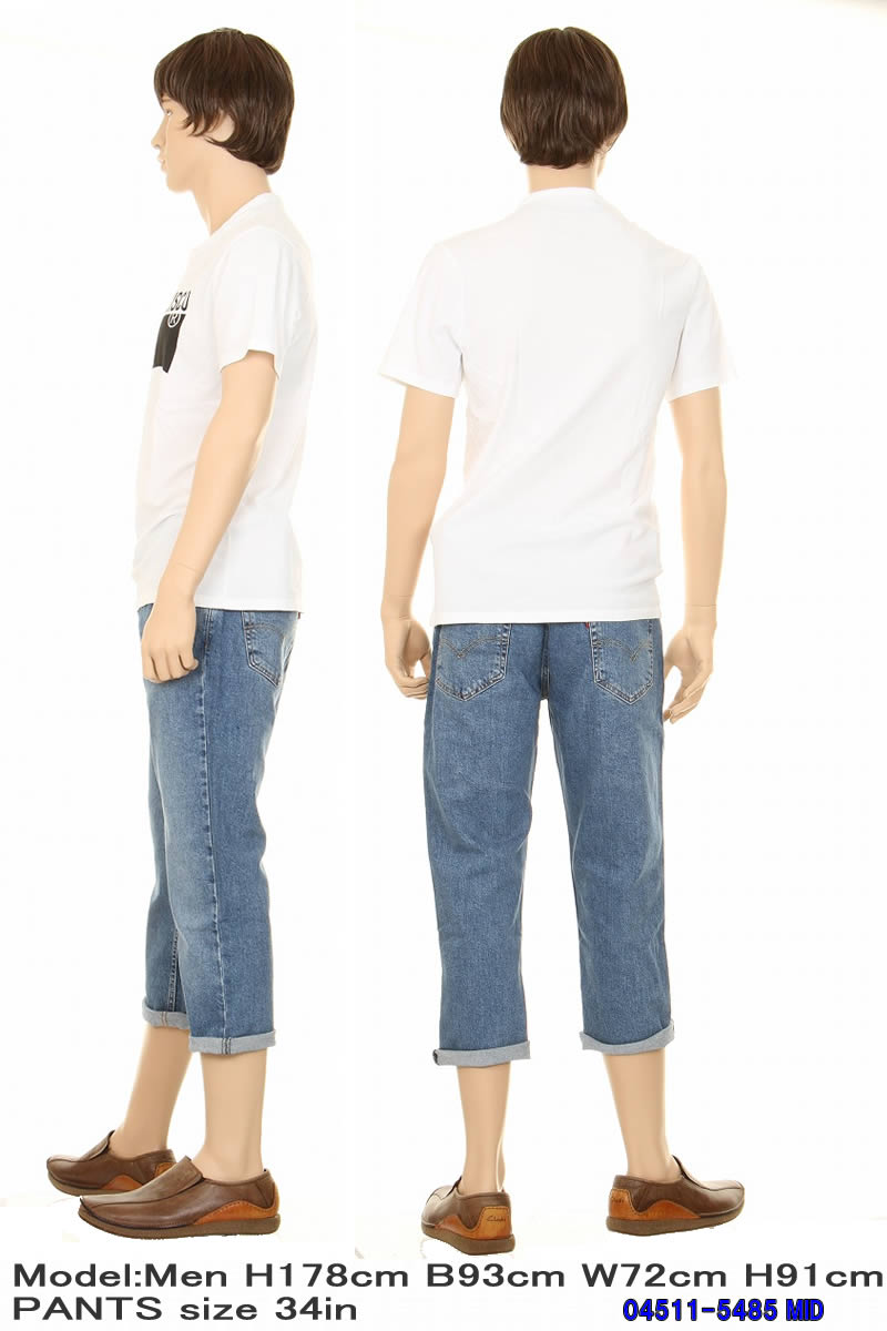 Levi's 511 CUSTOM CROPPED PANTS 04511-5485-1163 VINTAGE WASH SLIM FIT JEANS リーバイス 511 デニム クロップドパンツ カスタムモデル デニム 7分丈パンツ【Levis スキニー シルエット 04511-1163 リーバイス 511 スリムフィット ストレッチデニム ブルーデニム】