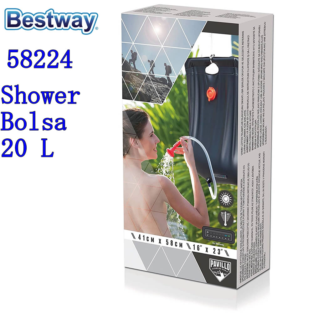 Bestway 58224 Ducha Solar Solar-Pro Shower Bolsa 20 L ベストウェイ ソーラー シャワー ビーチ グランド クイック バッグ キャンプ用ポータブル シャワー 水浴び キャンプ 屋外