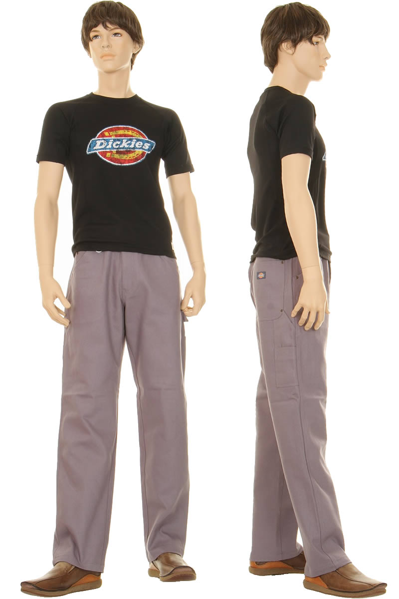Dickies ディッキーズ 241939 ダックキャンバスカーペンターパンツ ブルーグレー リラックスフィット カジュアルパンツ ペンターパンツ【Dickies ディッキーズ ダック地 ペインター メンズパンツ メンズファッション カジュアルパンツ】