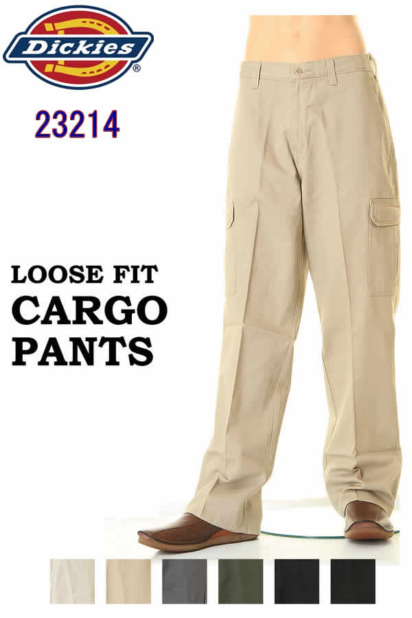 Dickies ディッキーズ LOT-23214 L32 CARGO PANTS LOOSE FIT カーゴパンツ ルーズフィット 23214 メンズ ボトムス 大きいサイズ 夏【ディッキーズ レングス30 カーゴパンツ メンズ カーキ パンツ dickies パンツ ワイド ミリタリーパンツ 大きいサイズ サイドポケット 新品】