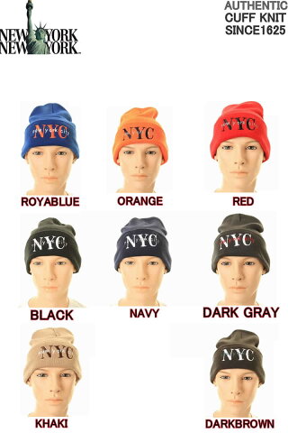 NEW YORK NEW YORK HAT&CAP COMPANY ニューヨーク ニューヨーク ハット＆キャップ カンパニー NYCニットキャップ帽子【NEW YORK CITY ニットキャップ USA NYC MARK MODEL CUFF KNIT CAPニューヨークシティー（NYC×NEW YORK CITY）】