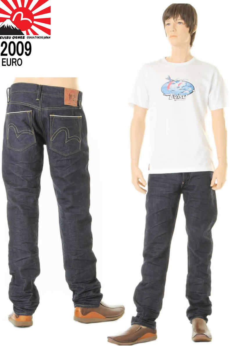 エヴィスジーンズ ユーロゴールドカモメ刺繍マーク No2 2009 レギュラーストレート ヴィンテージデニム EVISU JEANS REGULAR FIT 【28～36inch 送料裾上無料 戎Gパン エビスジーンズ EVISU JEANS EURO VINTAGE XXDENIM ヨーロッパ限定セルビッチモデル 新品】