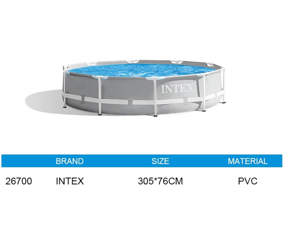 INTEX インテックス 26700 10FT PRISM FRAME POOL メタル フレームプール 円形 プール 幅305cm×奥行305cm×高さ76cm 水泳練習 子供 大人 トレーニング リハビリ 養殖【送料無料 アメリカで大人気 ビニールプール ビッグプ−ル 空気入れ不要 組立簡単 フレーム 大型プール】