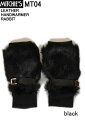 MITCHIE'S MATCHINGS ミッチーズ マッチングス LEATHER HANDWARMER-RABBIT MT04 レザー ハンドウォーマー 手袋 ファー うさぎ ラビット 毛皮 カナダ NY ★;【レディース 新品 ニューヨーク 防寒 スキー スノボ フェミニン ブラック CANADA】