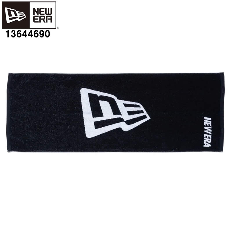 NEW ERA ニューエラ 13644690 ボックスドタオル スポーツタオル フラッグロゴ ブラック フェイスタオル 今治製 シンプル ロゴタオル【NEW ERA ニューエラ タオル ブランドロゴ ユニセックス スポーツタオル ハンカチ 今治 厚手 日本製 シンプル】
