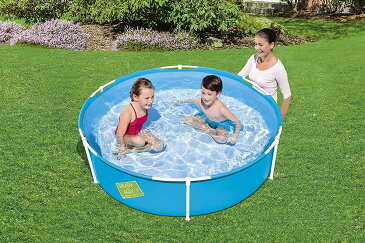 Bestway 56283 Rectangular Frame Pool ベストウェイ マイファースト フレイム 152×152cmレクタングラ フレームプール 正方形 プール 幅152cm高さ38cm【送料無料 あす楽 アメリカで大人気の楽しい ビニールプール ビッグプ−ル 空気入れ不要 組立簡単 フレーム 安定感抜群】