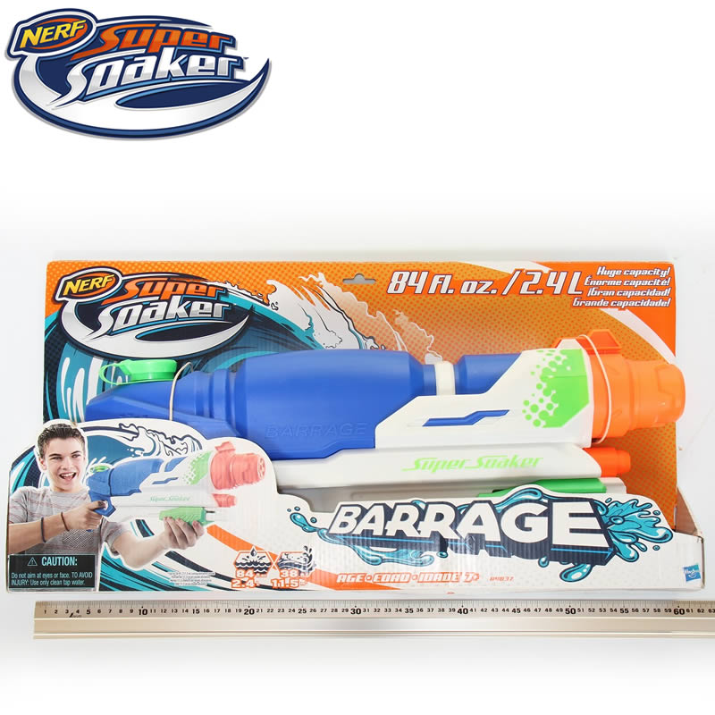 NERF Super Soaker BARRAGE ナーフ スーパーソーカー バレッジ ガン nerf 水鉄砲 タンク 飛距離11.5m 容量約2.4L【ポンプアクション エアー圧縮式 大容量 海 夏 水遊び 高性能 ウォーターガン 飛距離 タンク 容量2.4L 強力 最強 新品】