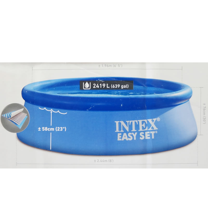 INTEX 28110 インテックス EASY SET Pool イージーセットプール 244×76cm 大型プール ファミリープール 丸形 円形 プール【 ビニールプール ビッグプ−ル 耐久性抜群 便利な プール インテックス 大型プール 大きい 水遊び 新品】