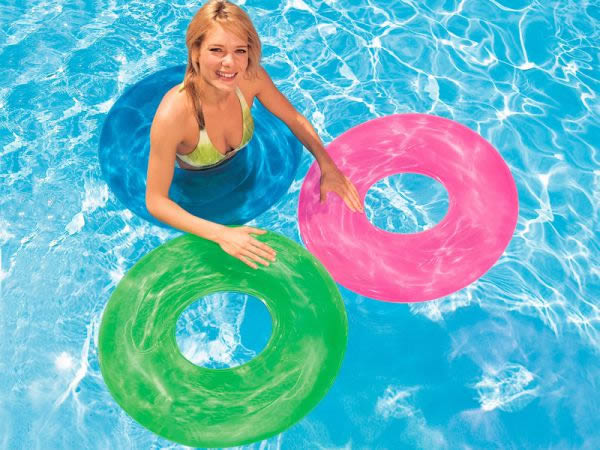 INTEX 59260 インテックス 浮き輪 フロート リング SWIM FLOAT スイム 浮輪 76cm ライム ピンク アクア【送料無料 あす楽 アメリカで大人気の楽しい ビニール フロート ビッグプ−ル用 耐久性抜群 エアーマット ボード 空気入れ必要 大人用 子供用 安全 安定感 海 湖 川】