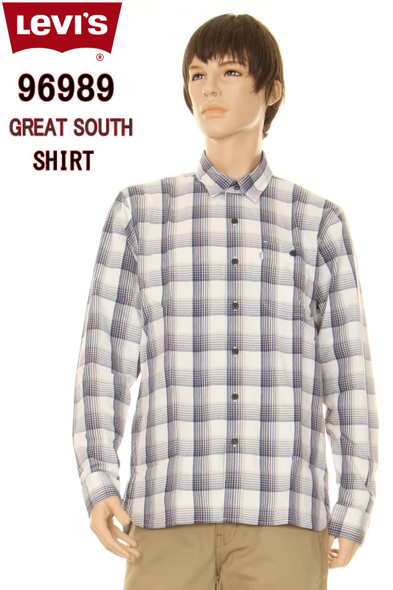 楽天スリーラブLEVI'S NEW YORK 96989-0003 GREAT SOUTH ニューヨーク 限定モデル LIMITED SHIRT リーバイス オーガニック コットン ワークシャツ ナチュラルシャツ【LEVISリーバイス ビンテージ ワークシャツ ロングシャツ プレーンシャツ 長袖シャツ アメリカ限定モデル】