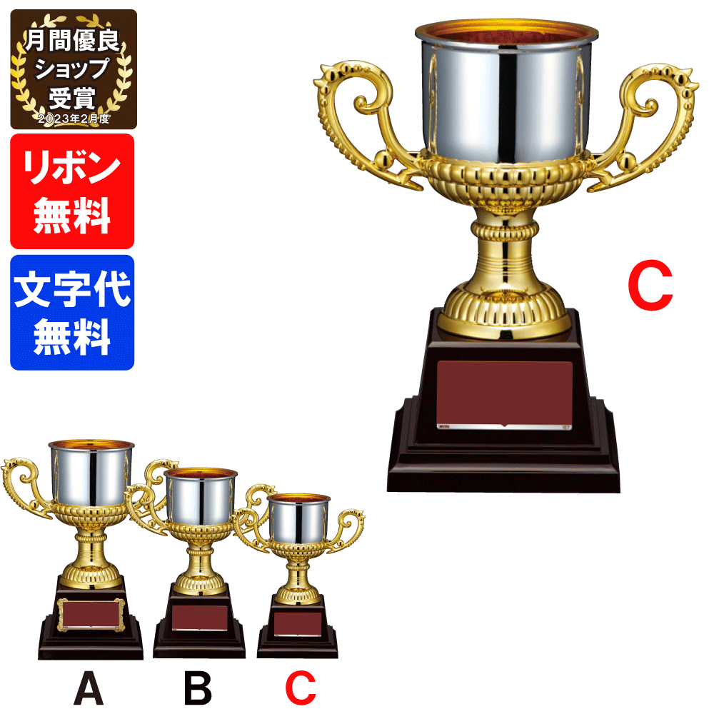 ★楽天1位★ 優勝カップ　FC-162C 高さ18.5cm【文字代無料】 樹脂製　トロフィー　卒団　卒業　記念品　..