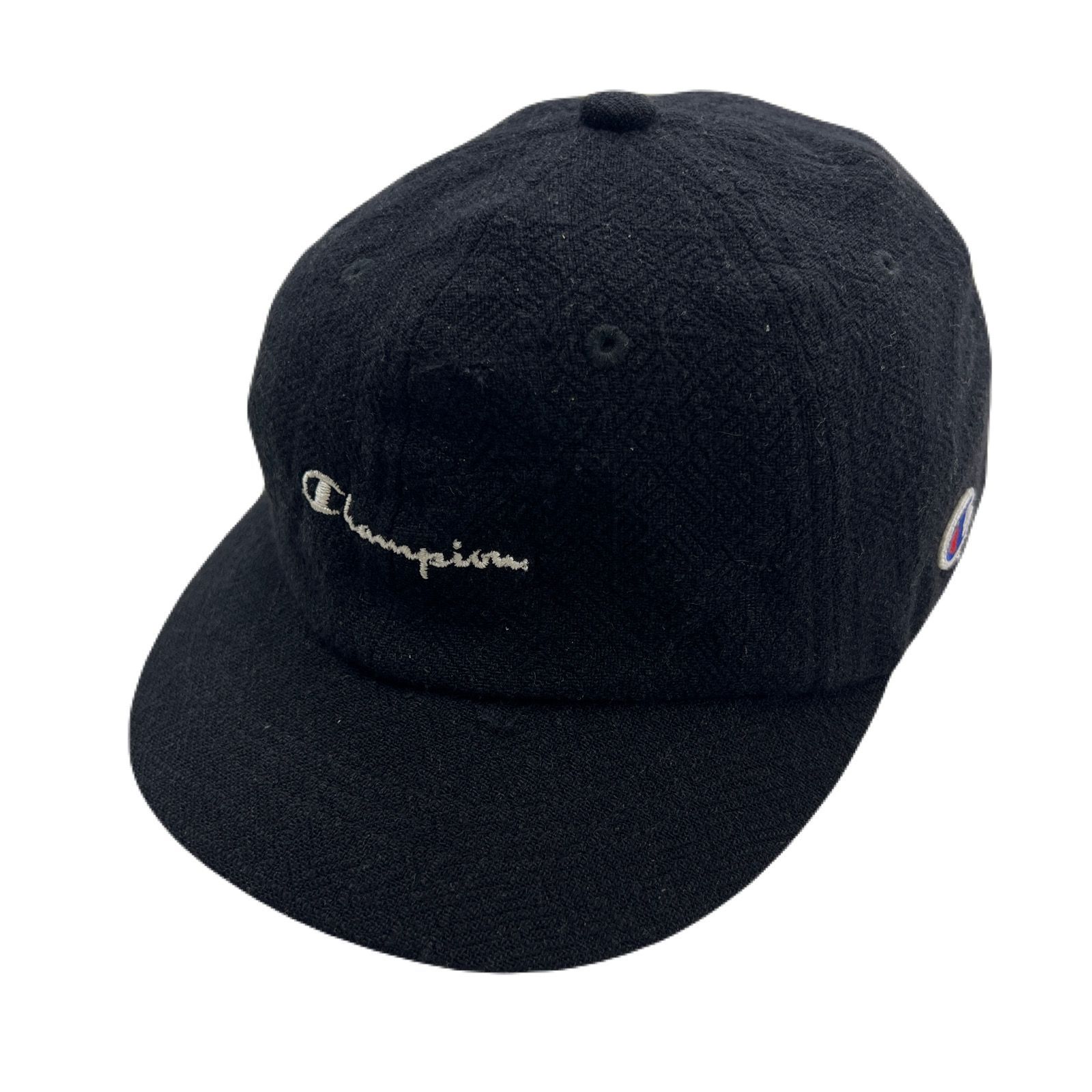 【中古】 チャンピオン キャップ つば短め レーヨン 麻 通気性◎ ブラック メンズ 帽子 CHAMPION アウトドア ●FMC162