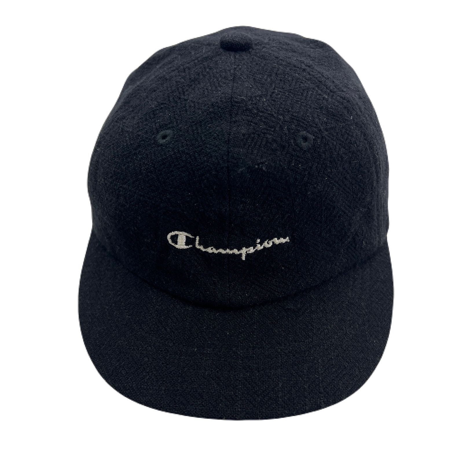 【中古】 チャンピオン キャップ つば短め レーヨン 麻 通気性◎ ブラック メンズ 帽子 CHAMPION アウトドア ●FMC162