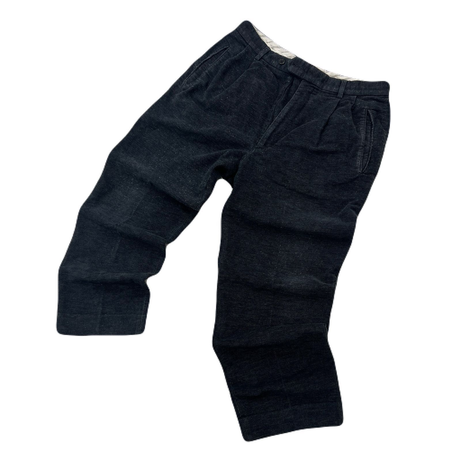  SARTORIA DEL BORGO イタリア製 ウールスラックス ダークグレー 48  ●Ja8853