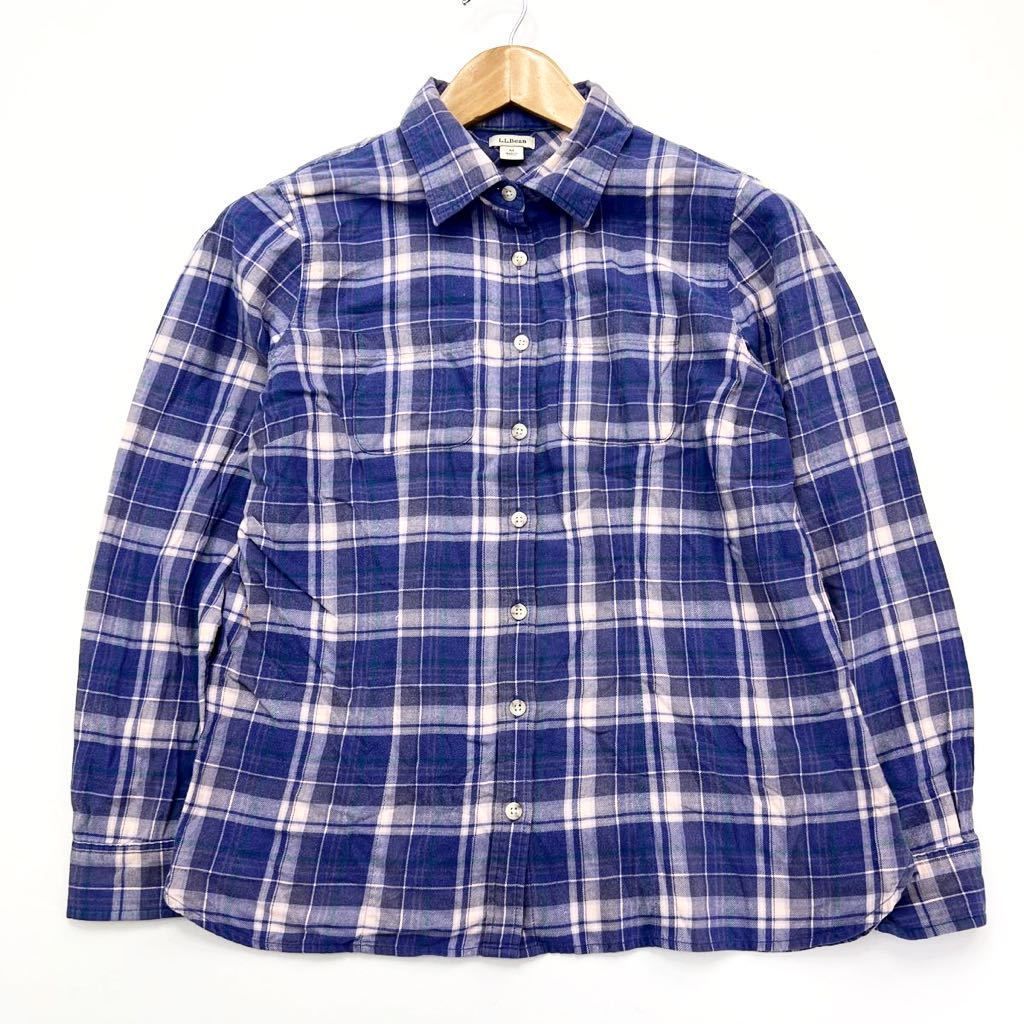 【中古】 エルエルビーン ☆ L.L.Bean 明るく元気が出る♪ チェック 長袖 シャツ ネイビー パープル レディース M 登山 アウトドア キャンプ■S914 threemysteries-10004886 MYSTERIES楽天市場店 サンプル画像2