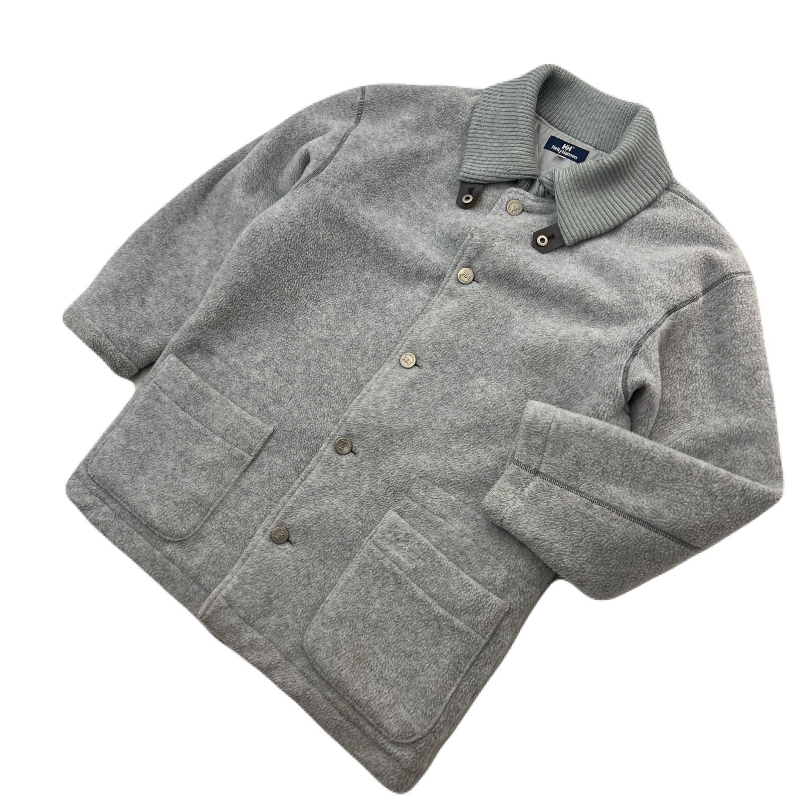 Rakuten - 【中古】ヘリーハンセン Helly Hansen フリース コート 【着回し抜群】 ジャケット グレー M メンズ●BH181