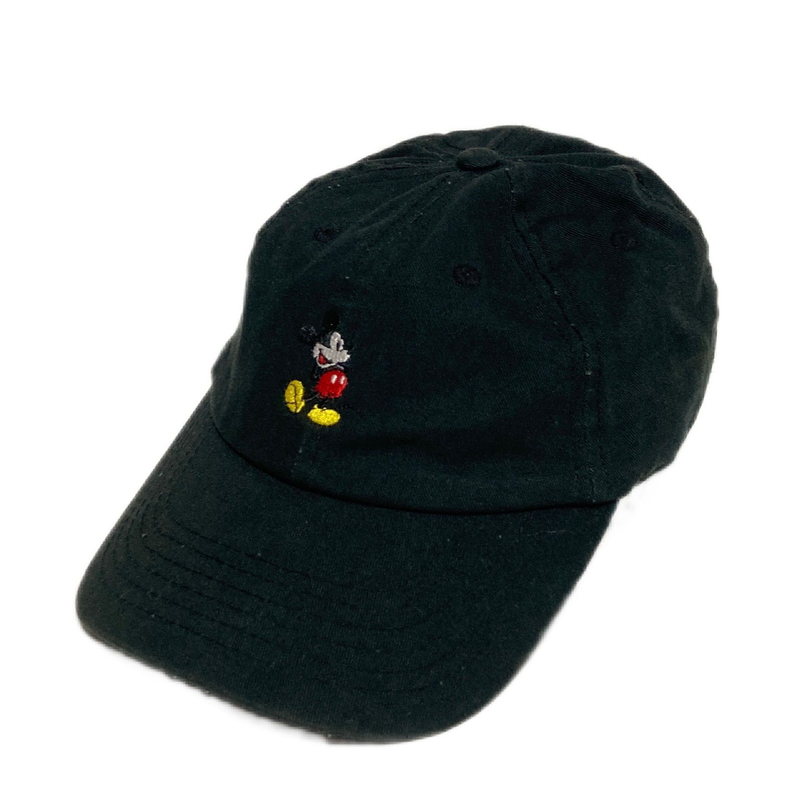 【中古】 ディズニー Disney ミッキー キャップ 刺繍 ロゴ ブラック 57cm ユニセックス●MCC8