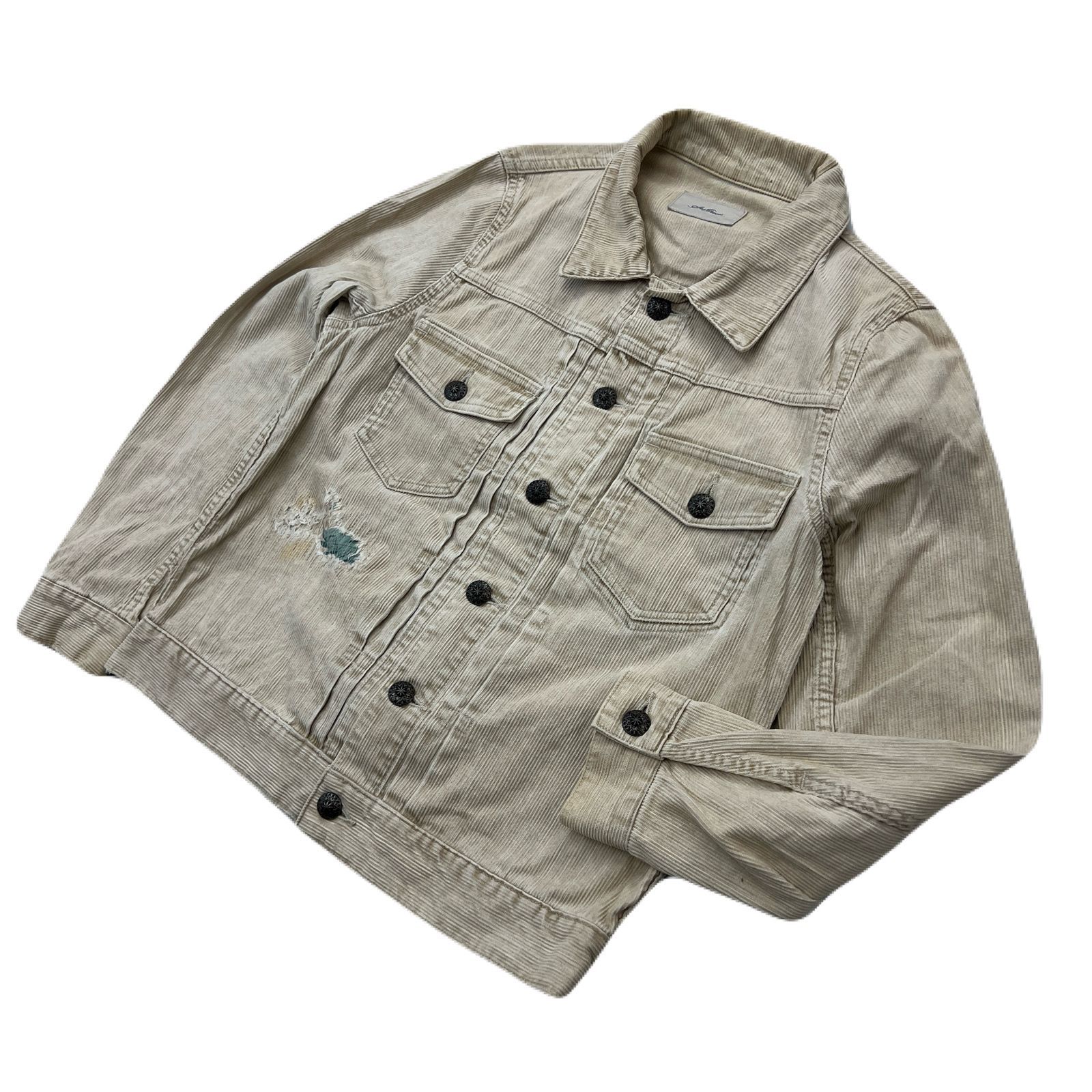 Rakuten - 【中古】【ヴィンテージ加工】Seagreen シーグリーン TATRAS JAPAN ピケジャケット コンチョボタン オフホワイト クリーム 1 メンズ 古着●S4447