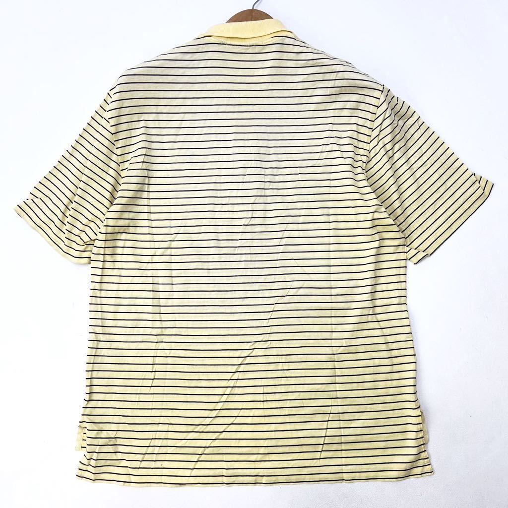 【中古】ポロゴルフ ☆ POLO GOLF RALPH LAUREN イエロー ボーダー ポロシャツ L ゴルフ 定番 アメカジ 様々なシーンで活躍♪ 古着MIX■A216