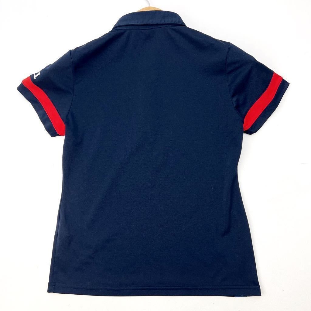 【中古】フィラ ゴルフ ☆ FILA GOLF 半袖 ポロシャツ レディース ネイビー × レッ...