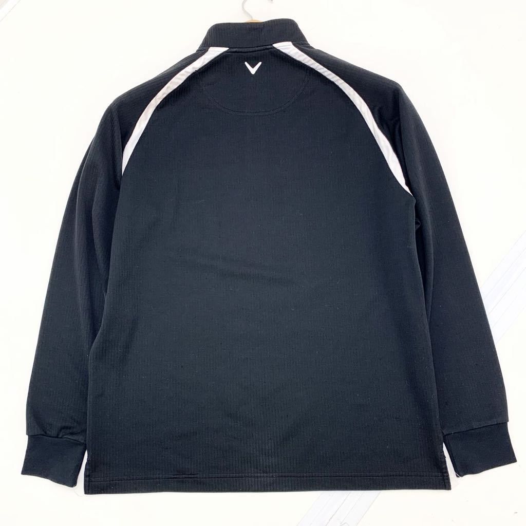 【中古】キャロウェイ ゴルフ CALLAWAY GOLF ブラック 長袖シャツ Mサイズ 速乾 ゴルフにピッタリの好アイテム♪ シンプルな一枚♪■AH50
